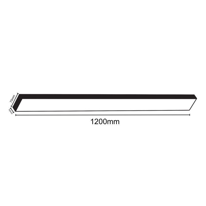 LED-Deckenleuchte LED/32W/230V 4000K 120x7 cm schwarz