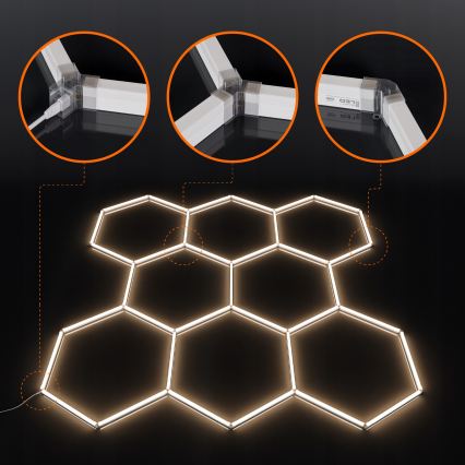 LED-Deckenleuchte HEXAGON LED/350W/85-265V 4000K 313x298 cm CRI 90 IP44 weiß