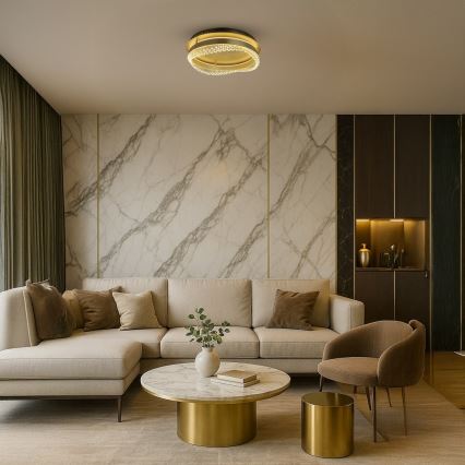 LED-Deckenleuchte LED/36W/230V Ø 43 cm goldfarben