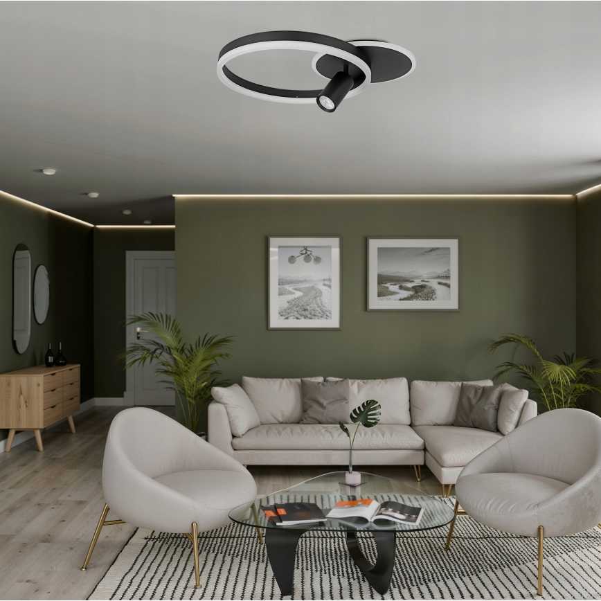 LED-Deckenleuchte LED/38W/230V + 1xGU10/30W schwarz