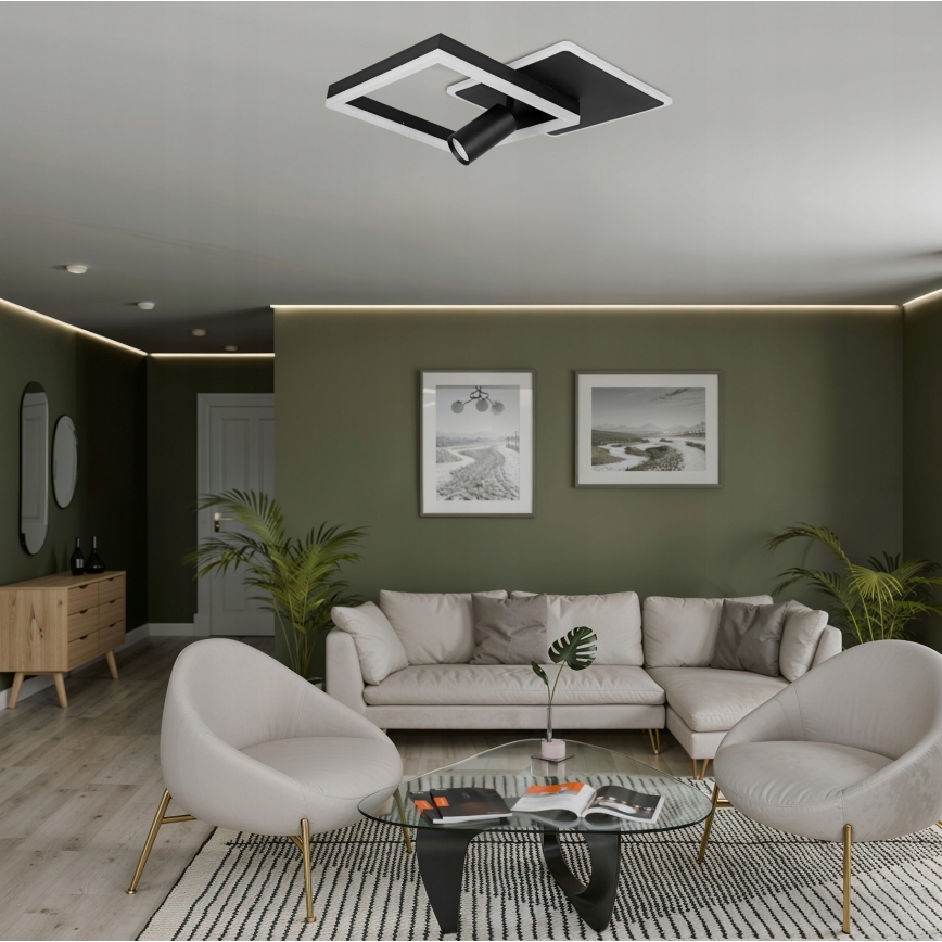 LED-Deckenleuchte LED/38W/230V + 1xGU10/30W schwarz