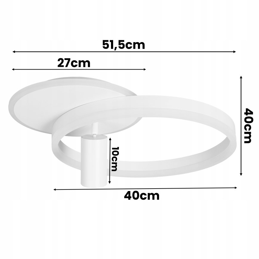 LED Deckenleuchte LED/38W/230V + 1xGU10/30W weiß