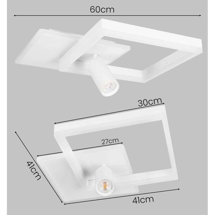 LED Deckenleuchte LED/38W/230V + 1xGU10/30W weiß