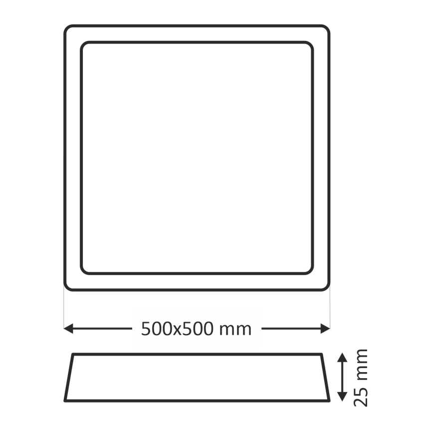 LED-Deckenleuchte LED/40W/230V 3000/4000/6500K 50x50 cm beige