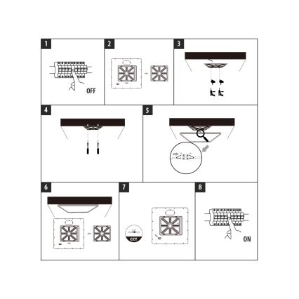 LED-Deckenleuchte LED/40W/230V 3000/4000/6500K 50x50 cm schwarz