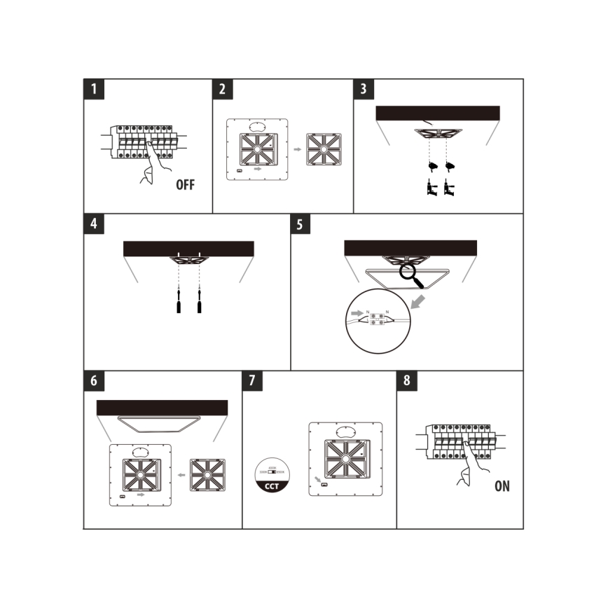 LED-Deckenleuchte LED/40W/230V 3000/4000/6500K 50x50 cm weiß