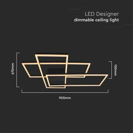 LED-Deckenleuchte LED/47W/230V 3000K schwarz