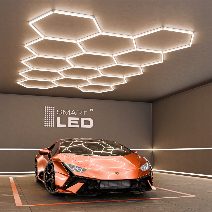 LED-Deckenleuchte HEXAGON LED/570W/85-265V 4000K 522x298 cm CRI 90 IP44 weiß