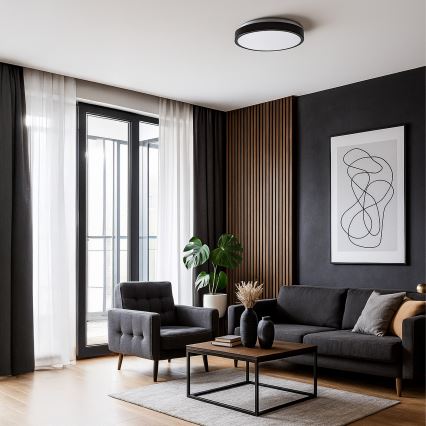 LED-Deckenleuchte LIBRA LED/15W/230V 4000K Ø 29 cm schwarz