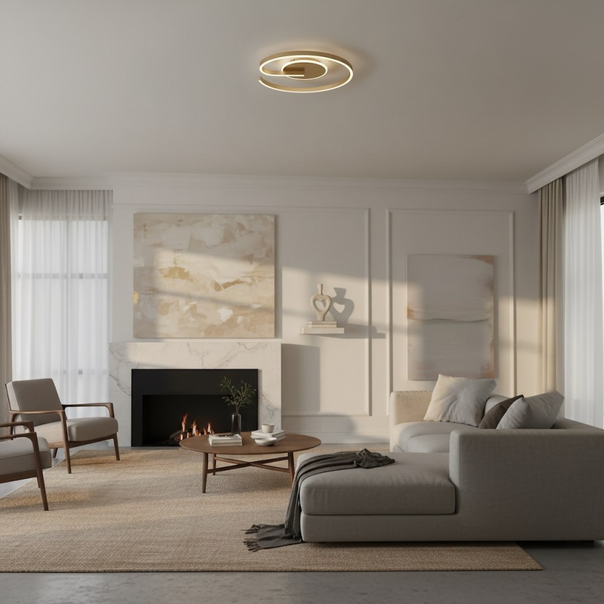 LED-Deckenleuchte LORENZO LED/22W/230V Ø 50 cm goldfarben