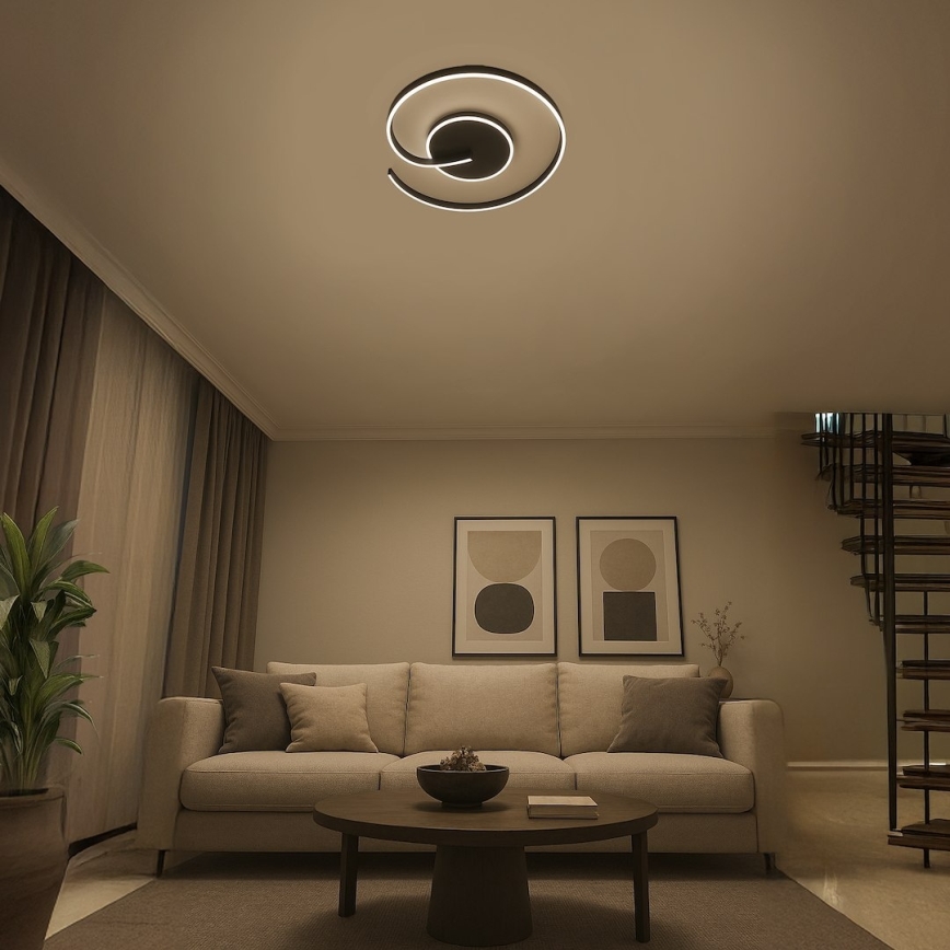 LED-Deckenleuchte LORENZO LED/22W/230V Ø 50 cm schwarz