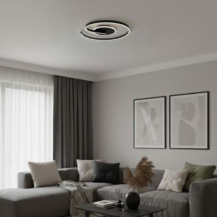 LED-Deckenleuchte LORENZO LED/22W/230V Ø 50 cm schwarz