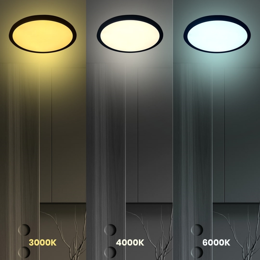 LED-Deckenleuchte MAQ LED/18W/230V 3000/4000/6500K IP40 schwarz