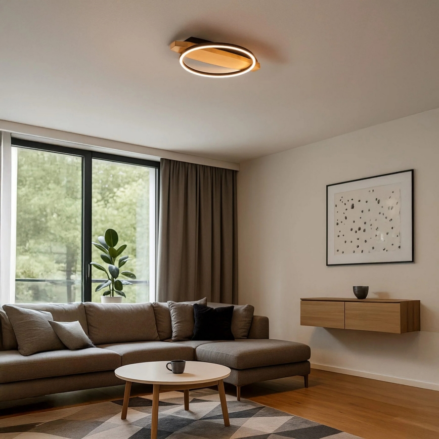 LED Deckenleuchte MELISA LED/12W/230V 30x40 cm Kiefer