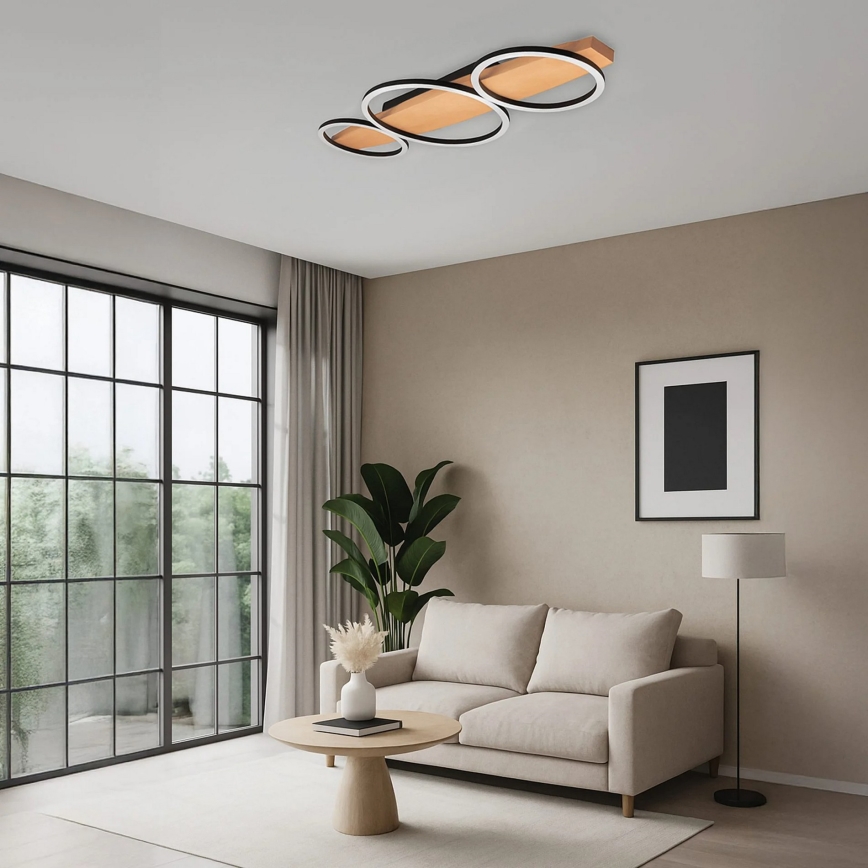 LED Deckenleuchte MELISA LED/28W/230V 26,5x70 cm Kiefer