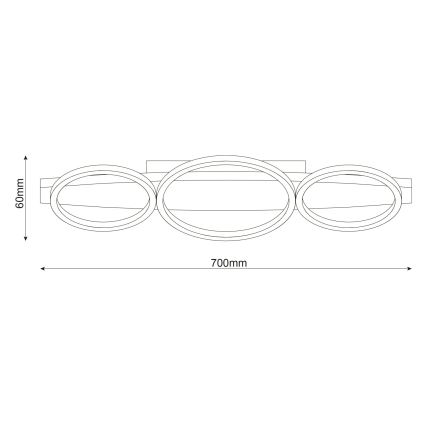 LED Deckenleuchte MELISA LED/28W/230V 26,5x70 cm Kiefer