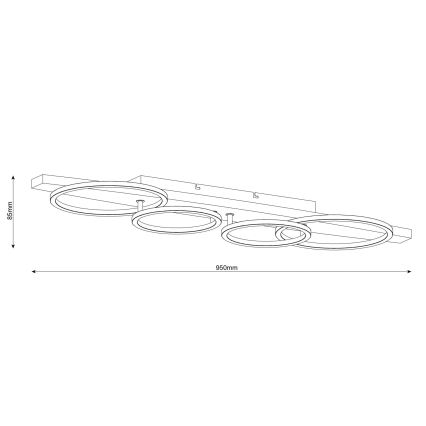 LED-Deckenleuchte MELISA LED/35W/230V 26,5x95 cm Kiefernholz