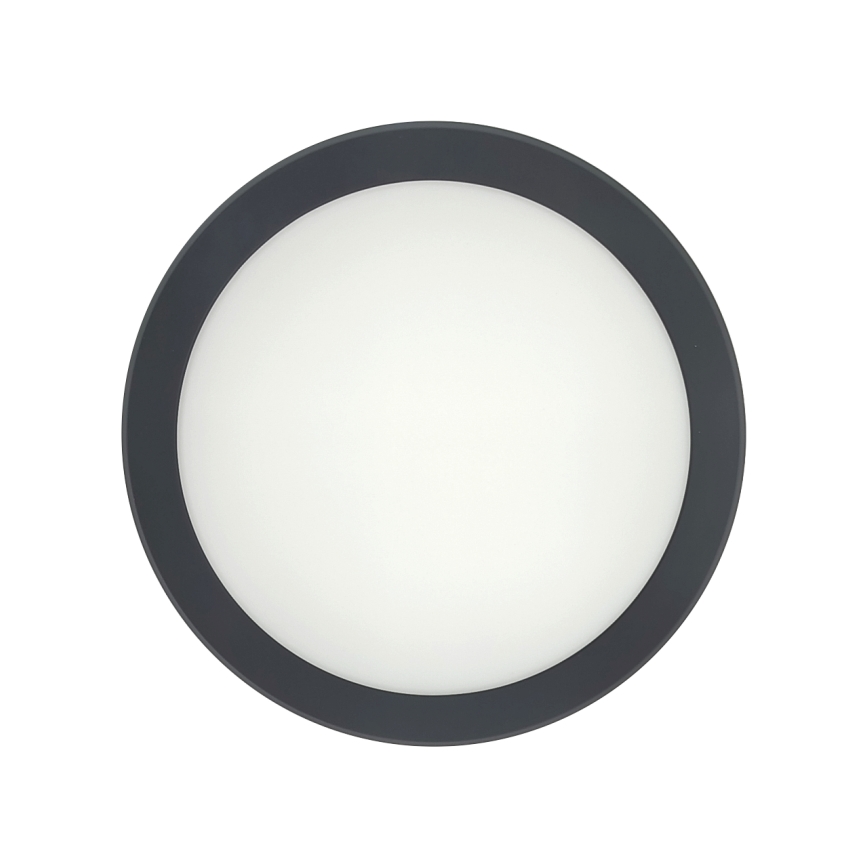 LED-Badezimmer-Deckenleuchte mit Bewegungsmelder – 20 W, 230 V, einstellbare Farbtemperatur (3000/4000/6500 K), Ø 23 cm, IP54, Anthrazit