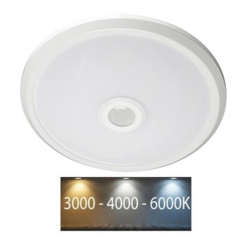 LED-Deckenleuchte mit Sensor LED/12W/230V 3000/4000/6000K d 29 cm weiß