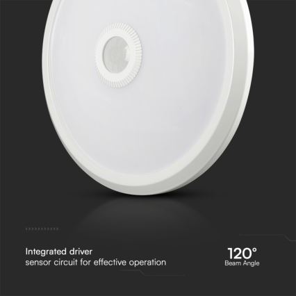 LED-Deckenleuchte mit Sensor SAMSUNG CHIP LED/12W/230V 3000/4000/6000K d 29 cm weiß