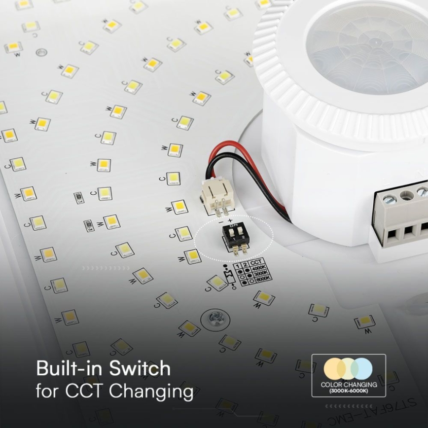 LED-Deckenleuchte mit Sensor SAMSUNG CHIP LED/12W/230V 3000/4000/6000K weiß