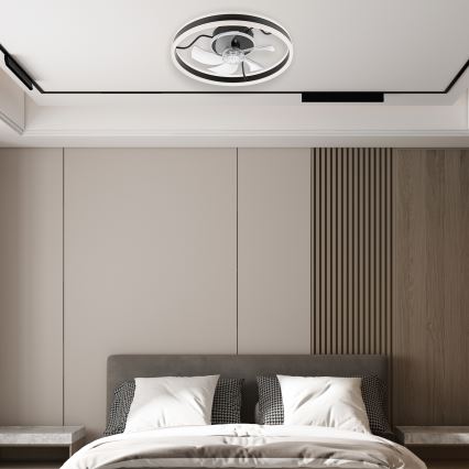 Dimmbare LED-Deckenleuchte mit Ventilator APOLLO LED/38W/230V schwarz + Fernbedienung