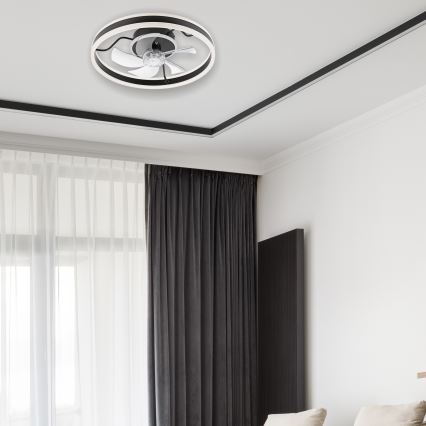 Dimmbare LED-Deckenleuchte mit Ventilator APOLLO LED/38W/230V schwarz + Fernbedienung