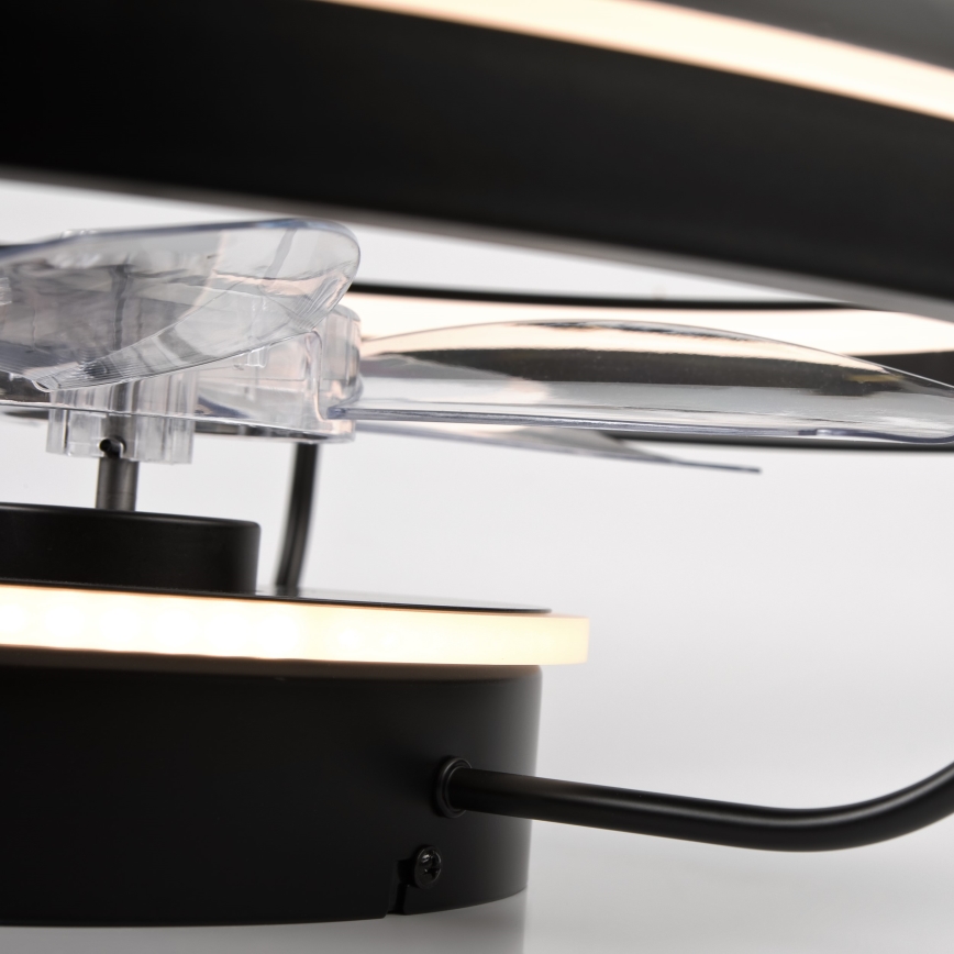 Dimmbare LED-Deckenleuchte mit Ventilator FARGO LED/37W/230V schwarz + Fernbedienung
