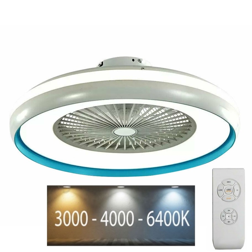 LED Deckenleuchte mit Ventilator LED/45W/230V blau | Beleuchtung