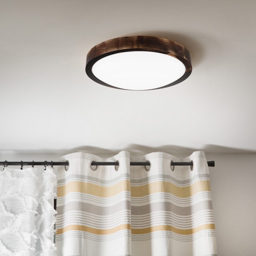 LED-Deckenleuchte OAK SMOKY SLIM LED/20W/230V 4000K Ø 27 cm Eiche/dunkelbraun