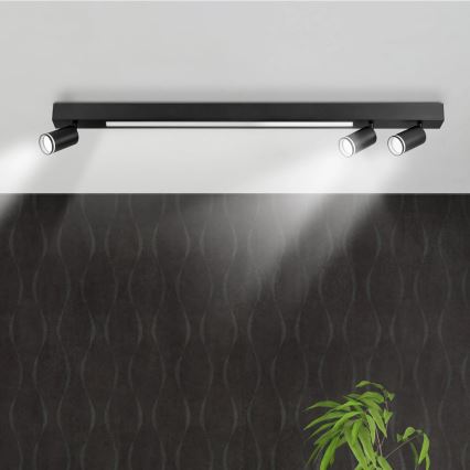 LED-Deckenleuchte PARIS LED/24W/230V + 3xGU10/10W schwarz