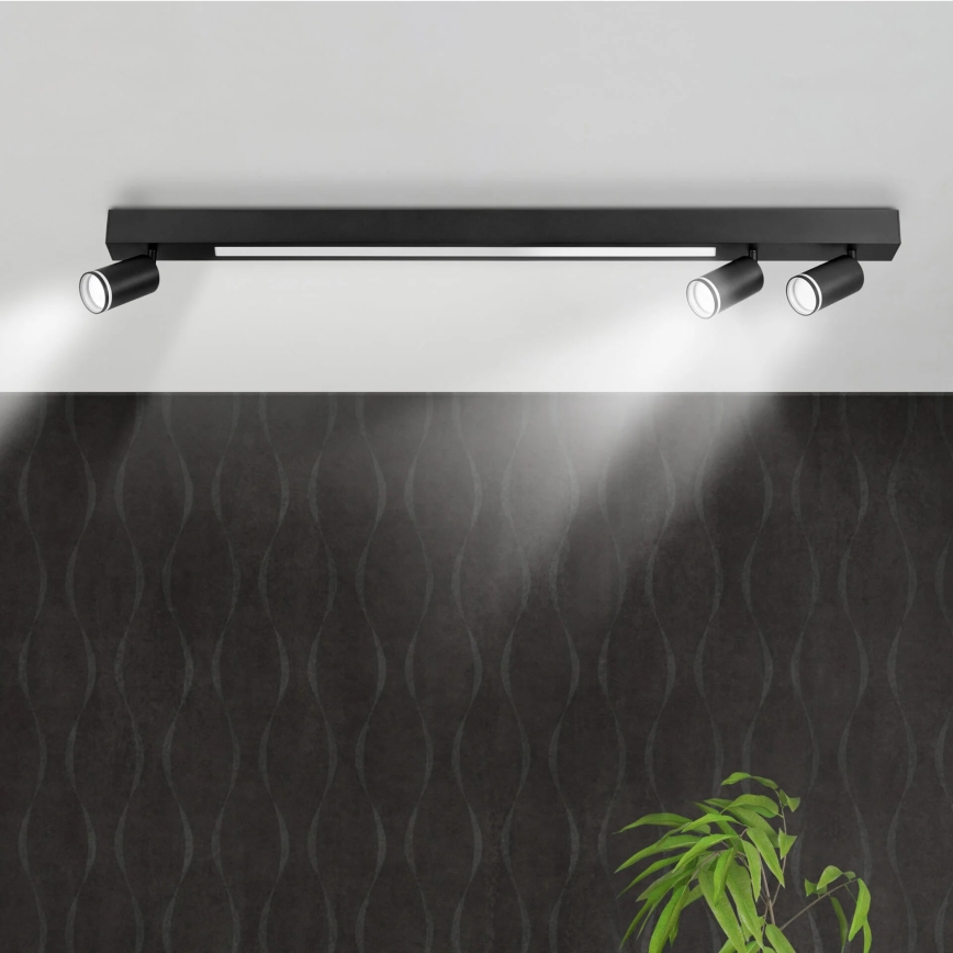 LED-Deckenleuchte PARIS LED/24W/230V + 3xGU10/10W schwarz