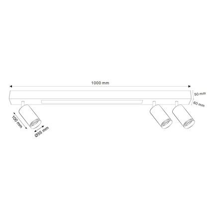 LED-Deckenleuchte PARIS LED/24W/230V + 3xGU10/10W schwarz
