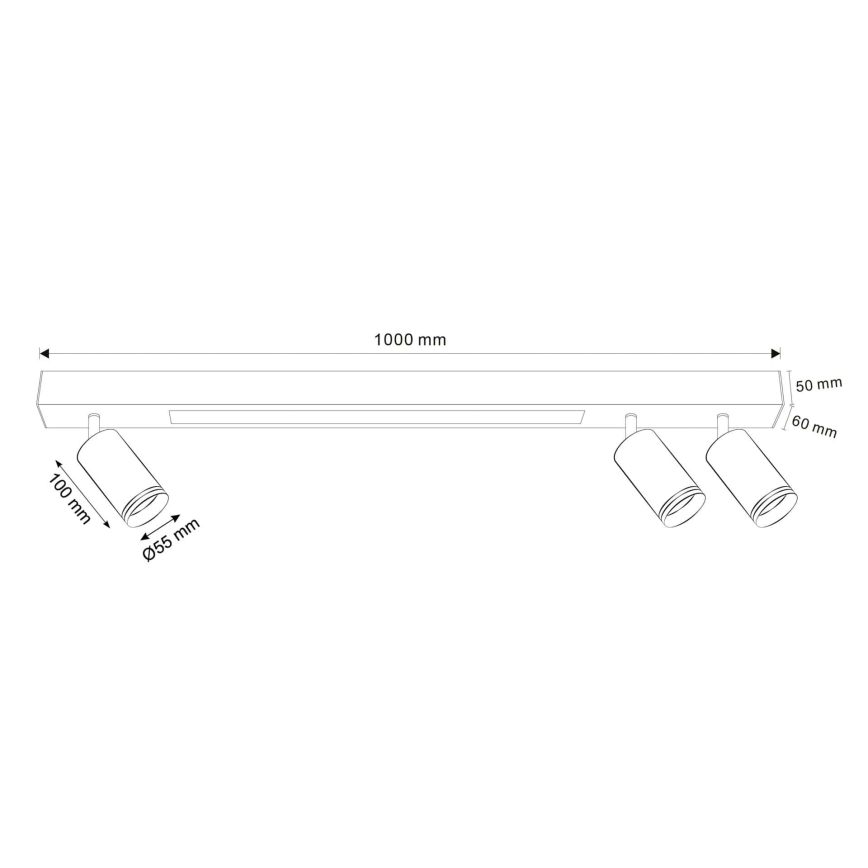 LED-Deckenleuchte PARIS LED/24W/230V + 3xGU10/10W schwarz