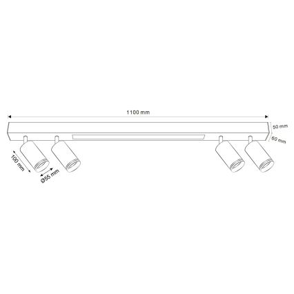LED-Deckenleuchte PARIS LED/24W/230V + 4xGU10/10W schwarz