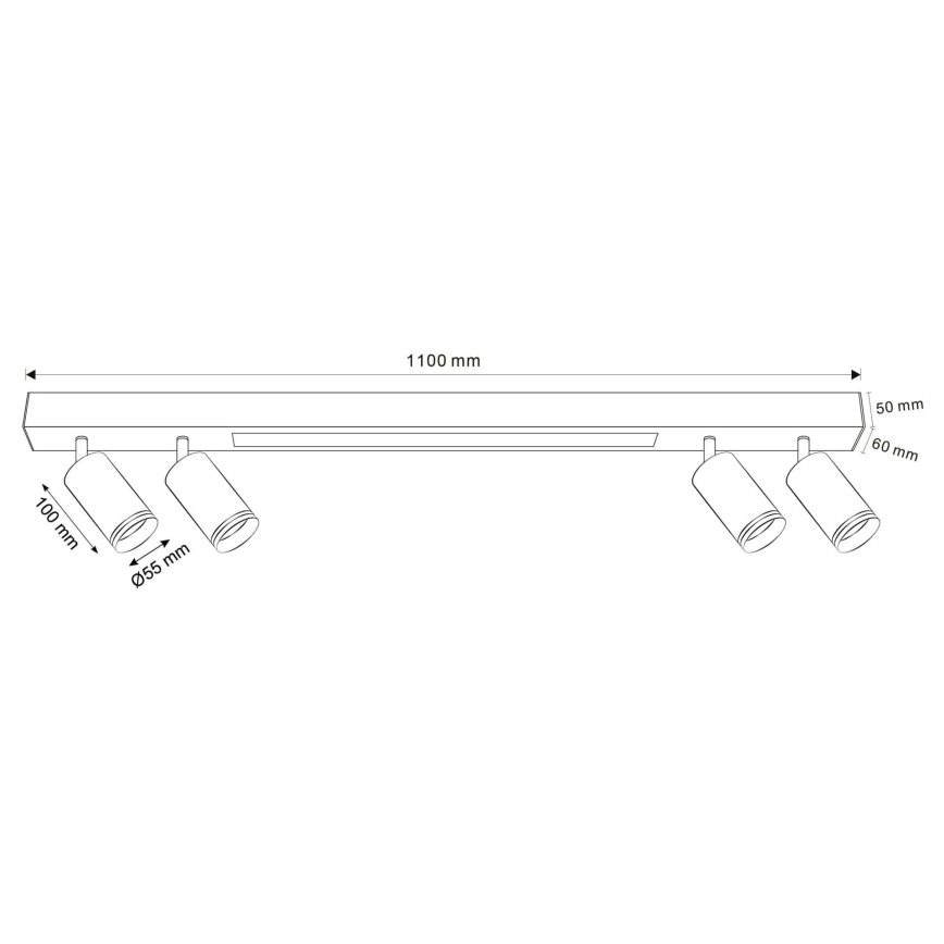 LED-Deckenleuchte PARIS LED/24W/230V + 4xGU10/10W schwarz