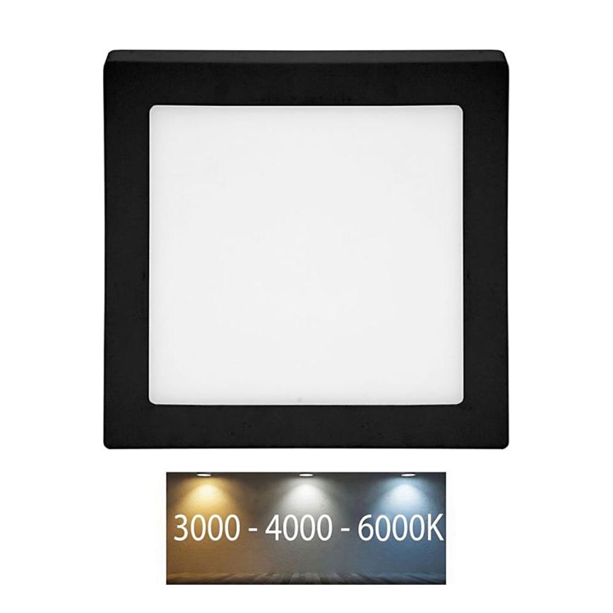 LED-Deckenleuchte RAFA LED/18W/230V 3000/4000/6000K 22x22 cm schwarz