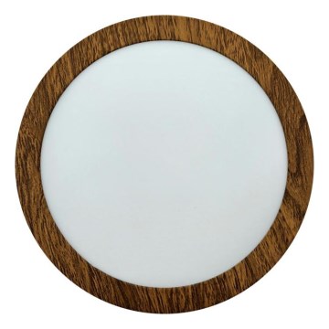 LED-Deckenleuchte RING LED/12W/230V 4200K d 16 cm braun