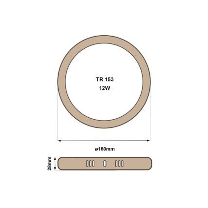 LED-Deckenleuchte RING LED/12W/230V 4200K d 16 cm braun