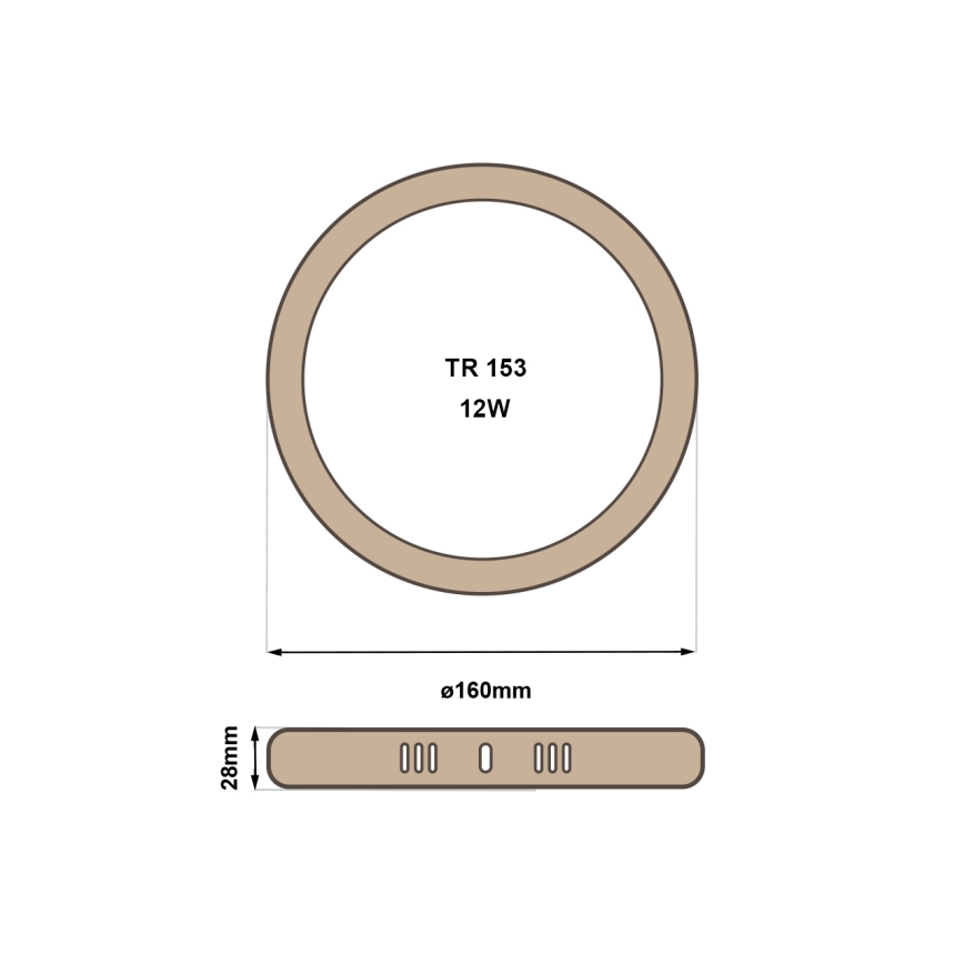 LED-Deckenleuchte RING LED/12W/230V 4200K d 16 cm braun