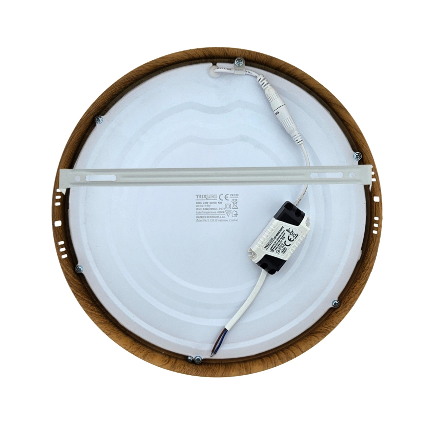 LED-Deckenleuchte RING LED/24W/230V 4200K d 28,5 cm braun
