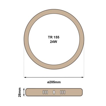 LED-Deckenleuchte RING LED/24W/230V 4200K d 28,5 cm braun