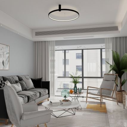 LED-Deckenleuchte RING S, 34 W, 230 V, 3000/4000/6000 K, Ø 60 cm, schwarz