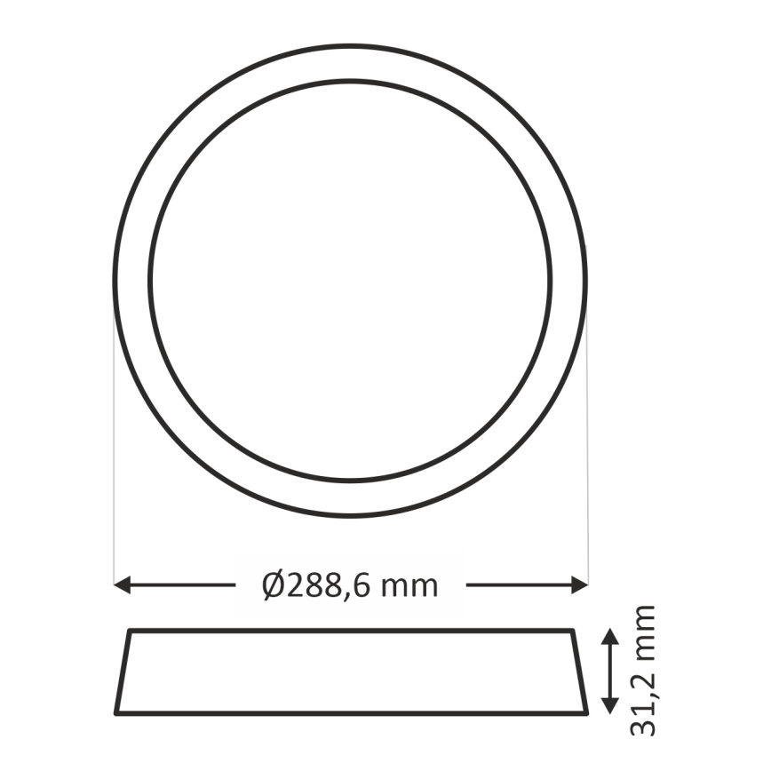 LED-Deckenleuchte ROUND LED/24W/230V 4000K d 28,8 cm schwarz
