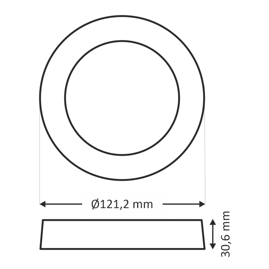 LED-Deckenleuchte ROUND LED/6W/230V 4000K d 12,1 cm schwarz