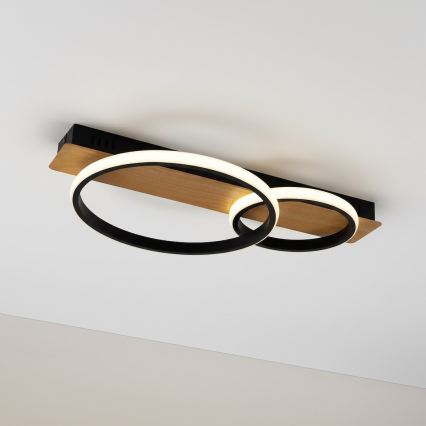 LED-Deckenleuchte ROWENA LED/14W/230V schwarz/braun