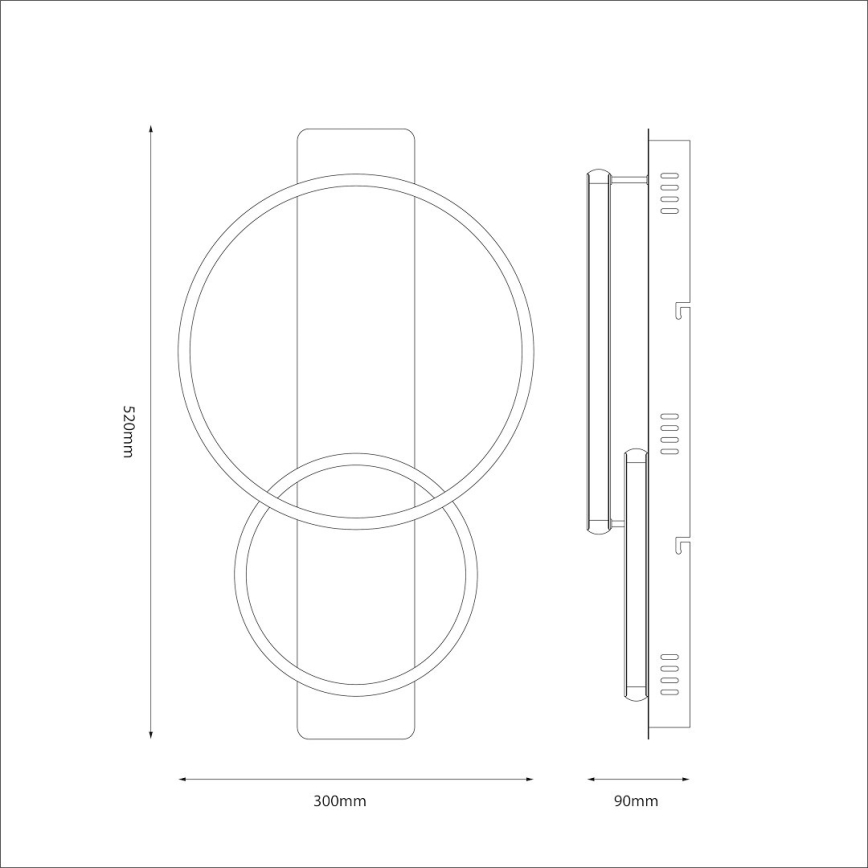 LED-Deckenleuchte ROWENA LED/14W/230V schwarz/braun