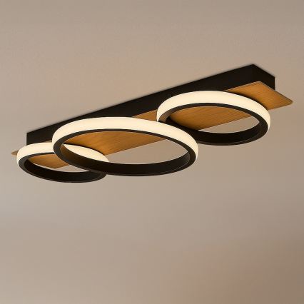 LED Deckenleuchte ROWENA LED/18W/230V schwarz/braun