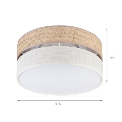 LED-Deckenleuchte SIRJA BOHO, 20 W, 230 V, 4000 K, Ø 35 cm, beige/creme
