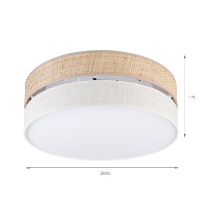 LED-Deckenleuchte SIRJA BOHO LED/36W/230V 4000K Ø 45 cm beige/creme